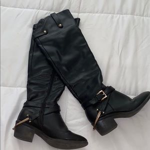 Thigh high black boots